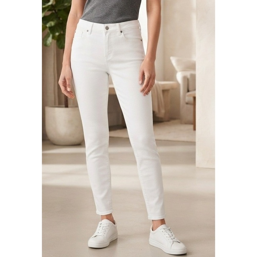 Talbots Jeggings Simply Flattering Pants Women's 6 White Cotton Stretch BD5204